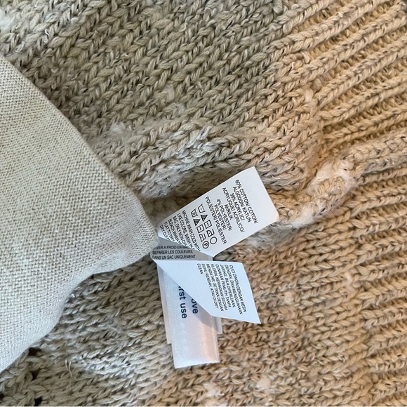 Lucky Brand Boho Fringe Cardigan Natural White Textured Fall - Picture 2 of 4